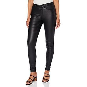 ONLY Damesbroek in lederlook ONLAnne mid Coated Skinny Fit Jeans, zwart, (XS) W x 32L