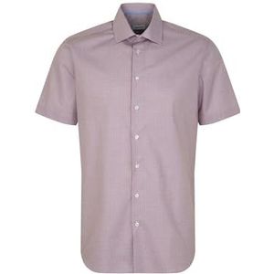 Seidensticker Zakelijk overhemd voor heren, shaped fit, strijkvrij, kent-kraag, korte mouwen, 100% katoen, rood, 46