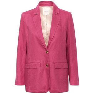 Part Two Damesblazer Single-Breasted Notch Lapel Regular Fit Ronde Corners, Claret Rood, 40