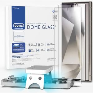 DOME GLASS Whitestone Screen Protector compatibel met Galaxy S24 Ultra UV-lamp [9H gehard glas, luchtbelvrij, installatieset] - 2 stuks