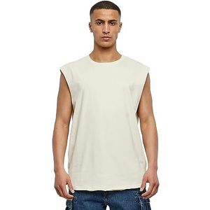 Urban Classics Heren T-shirt Open Edge Mouwloos T-shirt voor mannen, ronde hals, katoen, verkrijgbaar in vele kleuren, maten XS-5XL, witzand., 3XL