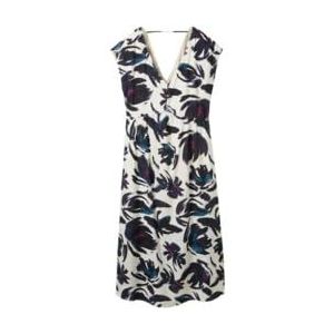 TOM TAILOR Damesjurk met patroon, 35285 - Dark Blue Floral Design, 40