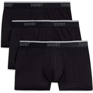 2(X) IST Heren Katoen Stretch No Show Trunk 3-pack, Zwart/Zwart/Zwart, M