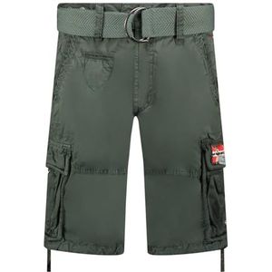 Geographical Norway Pasteque Heren Bermuda Casual Katoen - Shorts Heren Sport Cargo - Korte Bermudashorts met riem Normale pasvorm - Heren Lente Zomer (Tempete L), Tempete, L