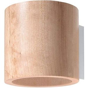 MIALUX Gaja Wandlamp, voor binnen, hout, rond, 1 x G9 tot max. 40 W, 230 V, IP20, woonkamer, slaapkamer, trappenhuis, hal, energieklasse A++, lichtbruin