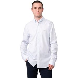 GANT Heren Slim POPLIN Stripe Shirt Klassiek hemd, Light Blue, Standaard, lichtblauw, XL