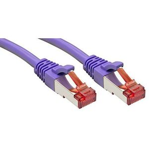 LINDY 47822 RJ45 netwerkkabel, patchkabel CAT 6 S/FTP 1,00 m violet met vergrendelingsbescherming, 1 st.