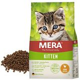 MERA Cats Kitten Kip (2 kg), droogvoer voor groeiende katten, graanvrij en duurzaam, droogvoer met een hoog vleesgehalte