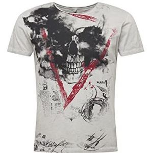 KEY LARGO Heren Hype Ronde T-shirt, Zilver (1107), XXL