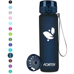 AORIN Drinkfles - 350 ml/500 ml/750 ml/1 l, waterfles BPA-vrij & Tritan lekvrije sportfles, volwassenen, drinkfles kinderen, fitness, hardlopen, yoga, fietsen, outdoor