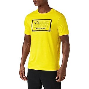 Armani Exchange Heren Regular Fit Box Logo Pima Cotton Tee T-shirt, geel, XL