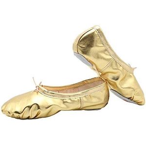 missfiona PU Balletschoenen Vrouwen - Zachte Dansschoenen met Splitzool Balletslippers voor Ballet, Moderne Dans & Oefeningen(Maar 35-42) (43, Goud)