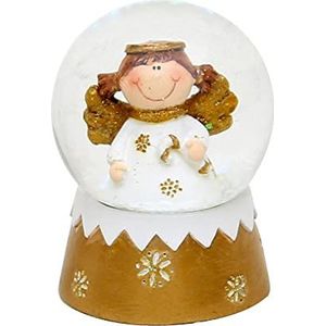 Dekohelden24 Mini-sneeuwbol met engel, afmetingen L/B/H: 5 x 5 x 6,5 cm bal 4,5 cm. 501054-meisje