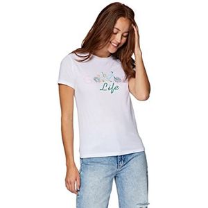 Mavi Dames Good Life T-shirt met print, wit, XS