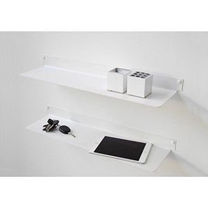 Teebooks - Set met 2 Teeline wandplanken, staal, wit, 60 x 15 x 5 cm