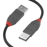 LINDY USB-kabel USB 2.0 USB-A stekker, USB-A stekker 1,00 m zwart, grijs 36692