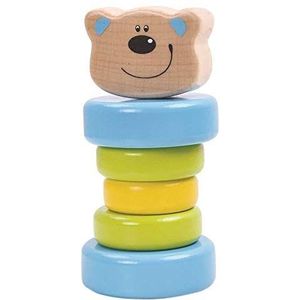 Tooky Toys Bear Themed Houten Rammelaar Speelgoed Kleurrijke Baby Bell Educatief Muziekinstrument voor Peuter