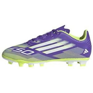 adidas - F50 Club FG - Voetbalschoenen - Purple Rush/Cloud White/Lucid Lemon - Synthetisch Bovenwerk