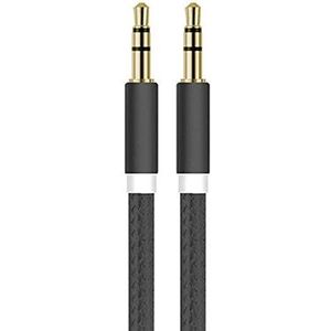 Kabel jack/metaal voor Samsung Galaxy S10 + smartphone auto muziek audio dual jack plug 3,5 mm universeel zwart