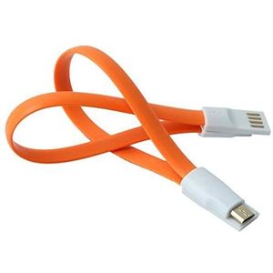 Mini-magneetkabel voor luidspreker Bose SoundLink Revolve + universele oplader aansluiting Micro USB magneet & sleutelhanger 25 cm (oranje)