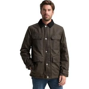 Tom Tailor - Outdoorjack - Donkerbruin melange - Met Verstelbare Taille - 4 Opgestikte Zakken