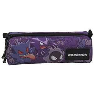 Pokémon pennenetui, schoolmateriaal, Gengar, met ritssluiting, paars, uniseks, officieel product (CyP Brands), Paars, Estandar, pokemon gengar pennenetui