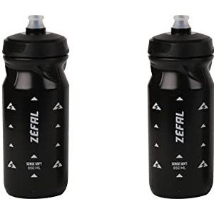 ZEFAL Pack Sense Soft 65 – 2 flessen fiets en mountainbike – sportfles zacht en geurloos – BPA-vrij – siliconen – zwart, 650 ml