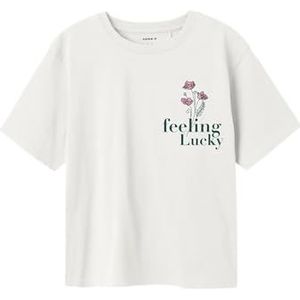 Name It - Nreg Ss Top - T-shirt - Cloud Dancer - Kinderen - Normale Pasvorm