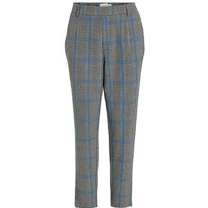 Vila Vivarone Patroon HW Slim Pant - NOOS, Berken/Checks: zwart/lapis blauw, 38