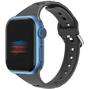 Compatibel met Apple Watch armband 38 mm, 40 mm, 41 mm, sportieve siliconen reservearmband compatibel met Apple iWatch Series 7/SE/6/5/4/3/2/1, voor dames en heren (zwart)