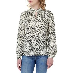 baradello Dames blouse met lange mouwen 31229061-BA01, wolwit zwart, S, wolwit zwart, S