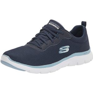 Skechers Flex Appeal 4.0 Brilliant View Sneaker voor dames, Navy Mesh Bluen Trim, 36.5 EU