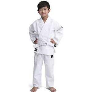 IPPONGEAR Future 2 judopak voor beginners en kinderen, vechtsportpak incl. riem (uitrusting van het Duitse nationale team, elastiek en veterband aan de broek, 335 gr/m² stofdichtheid), wit