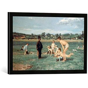 Ingelijste foto van Louis Joseph Anthonkussen ""De kleine schoorsteenveger"", kunstdruk in hoogwaardige handgemaakte fotolijst, 60x40 cm, zwart mat
