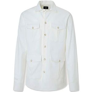Hackett London Heren Ecru Twill Overhemd Shirt, 814ECRU, M