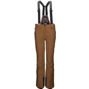 killtec Dames skibroek/skibroek met afritsbare split en randbescherming Laraka, bruin, 36, 35247-000