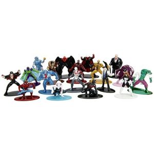 Jada Toys Marvel Spider-Man figuren (18 stuks) - multiset nano-verzamelfiguren van metaal, o.a. met Spider-Man, Spider-Woman & Venom, voor fans en verzamelaars vanaf 3 jaar, elk 4 cm