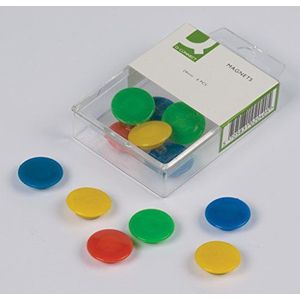 Q-Connect KF02040 zelfklevende magneten, duimmes 20 mm, gesorteerd, 6 stuks
