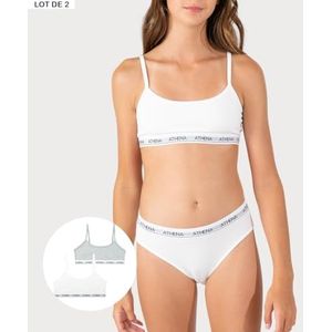 Girl - Athena - Sport BH - Wit/Grischine - Katoen/Modal/Elastaan