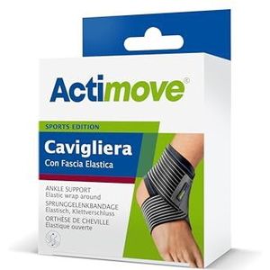 Actimove Sports Edition Elastische enkelbandage - bij pijn, verstuikte/gezwollen/gezwollen enkels - links/rechts - zwart - M