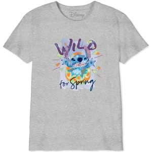 Disney Wild for Spring Stitch BODLILOTS013 T-shirt voor jongens, China, maat 14 jaar, Grijs China, 14 Jaren