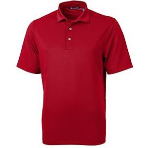 Cutter & Buck Heren poloshirt met korte mouwen Virtue Eco Pique gerecycled, Kardinaal Rood, 3XL