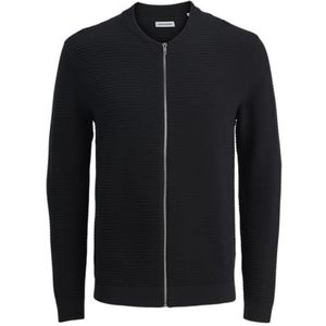 JACK & JONES Heren Jjotto Knit Zip Cardigan Aw25, zwart, S