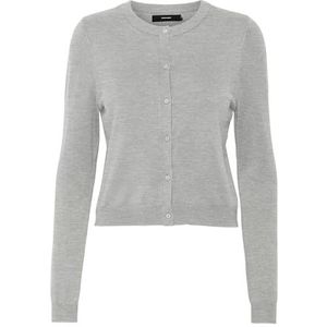 VERO MODA Dames Vmglory Ls O-hals korte cardigan Ga Noos gebreide jas, lichtgrijs gem., XL