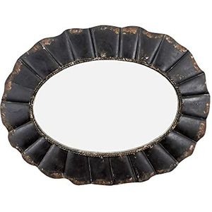 Creative Co-op Ovale spiegel met verdeelde zwarte metalen frame