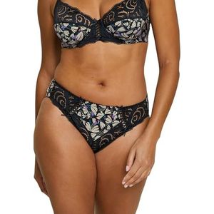 Sans Complexe Amelie Print Damesslip, Zwarte tulpenprint, 46-48