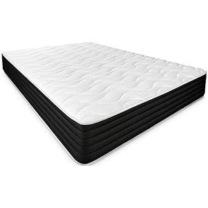 DUÉRMETE ONLINE - Visco-elastische matras, omkeerbaar, voor winter-zomer, gemiddelde hardheid, dikte 25 cm, mijtdicht, anti-baceria en hypoallergeen, 150 x 200 cm