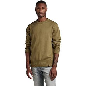 G-STAR RAW Heren Essential Performance Knit Pullover Sweater, Groen (Smoke Olive D327-B212), M, Groen (Smoke Olive D327-b212), M