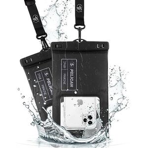 Pelican Marine Set van 2 - IP68 waterdicht telefoonhoesje/hoesje (XL-maat) - drijvend waterdicht telefoonhoesje - voor iPhone 15 Pro Max / 14 Pro Max / 13 Pro Max / 12 / S23 Ultra/Pixel 7 - Stealth