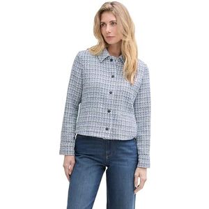 TOM TAILOR Damesblazer, 37498 - Blue Boucle Structuur, 38